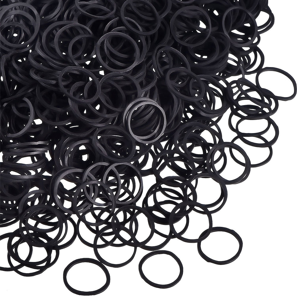 Cintas elásticas Hicarer mini negras para peinados duraderos.