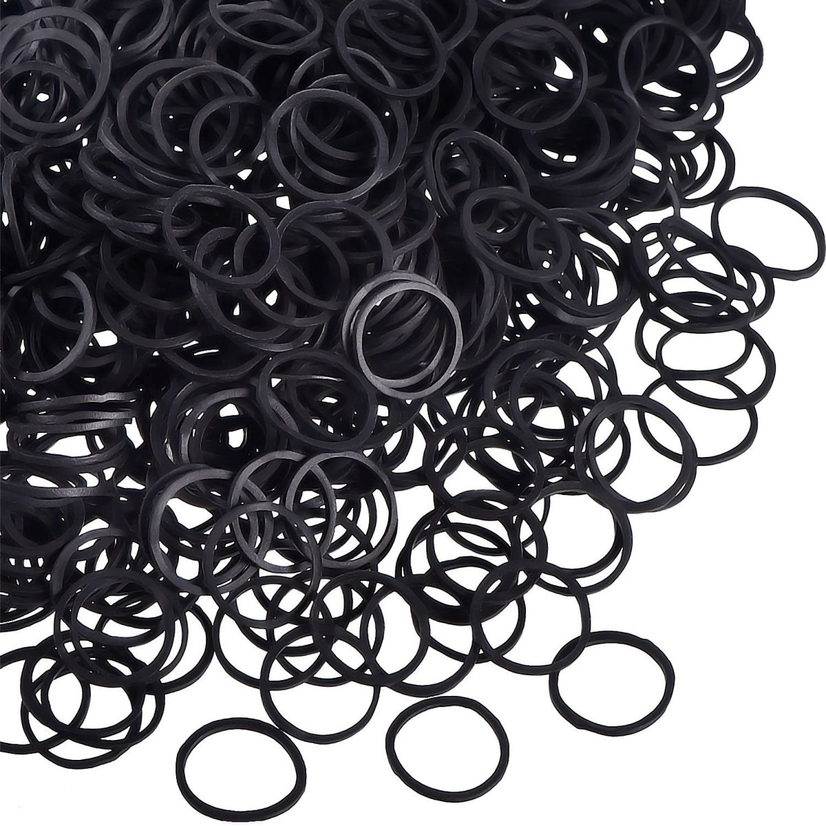 Cintas elásticas Hicarer mini negras para peinados duraderos.