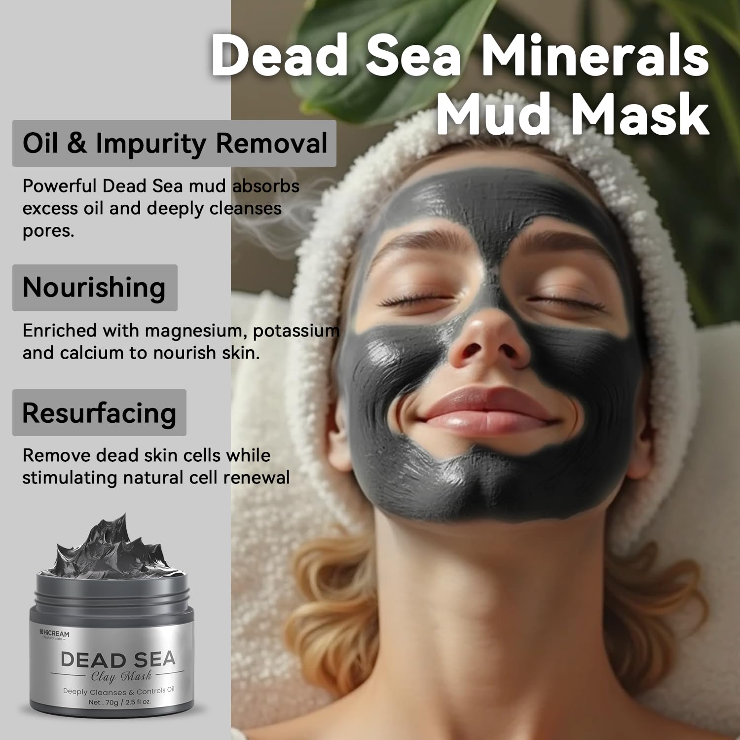 Aplicación de mascarilla curcuma Hicream para poros más limpios