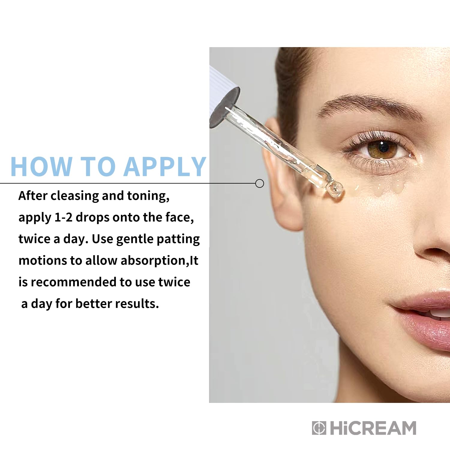 Hicream suero aplicado sobre piel húmeda mejora absorción