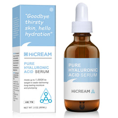 Hicream suero ácido hialurónico frontal, hidratación profunda para piel suave