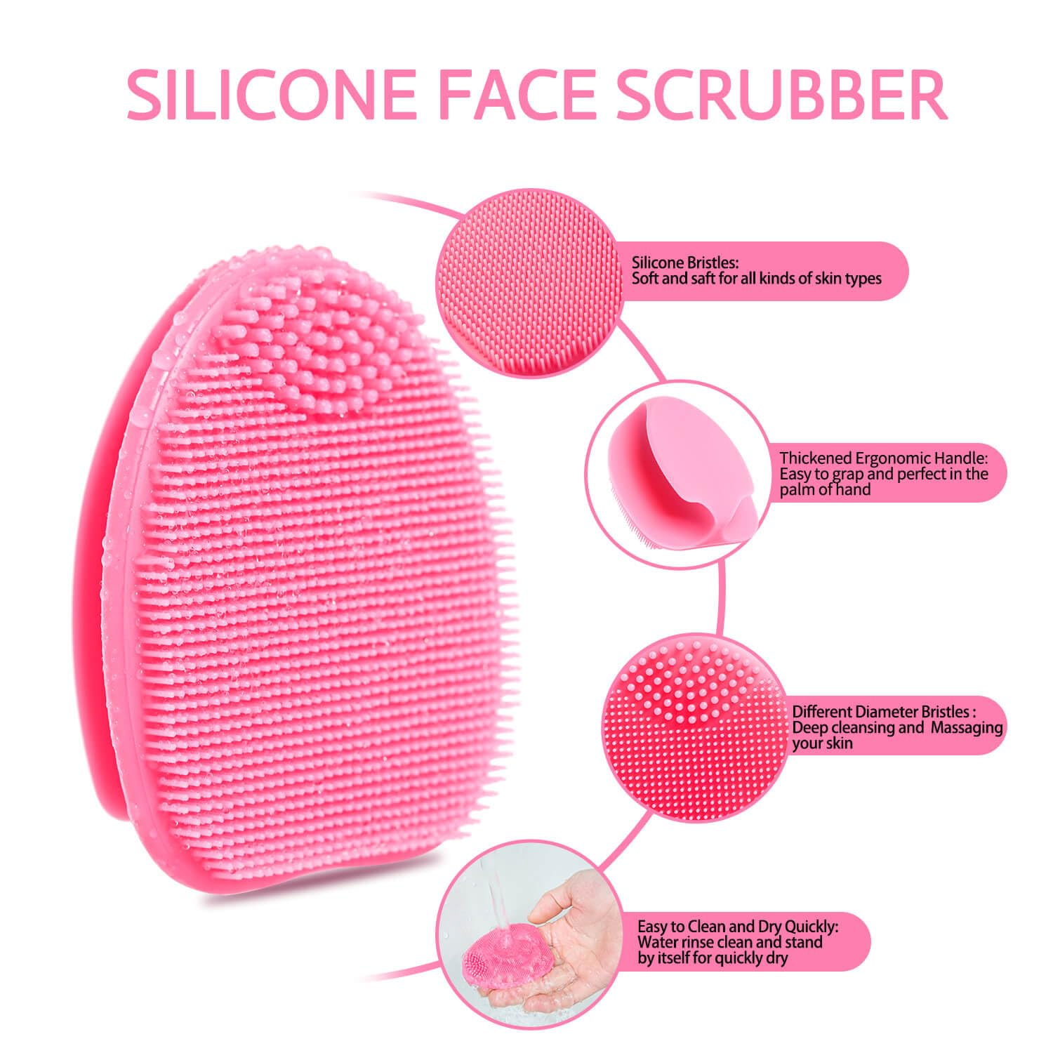 Portátil cepillo facial de silicona HIEERBUS ideal para viajes.