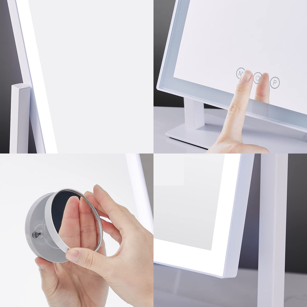 Espejo HIEEY acabado metálico blanco para una estética elegante