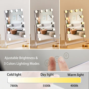 Iluminación de tres modos en el espejo HIEEY para diversos tonos