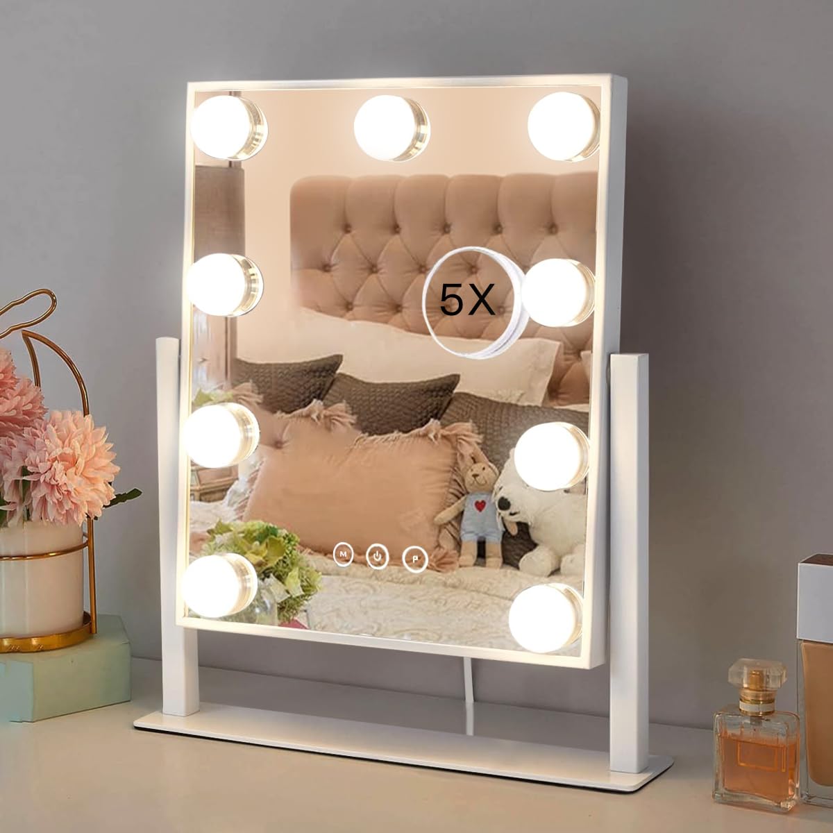 HIEEY Espejo de vanidad con iluminación uniforme para maquillaje