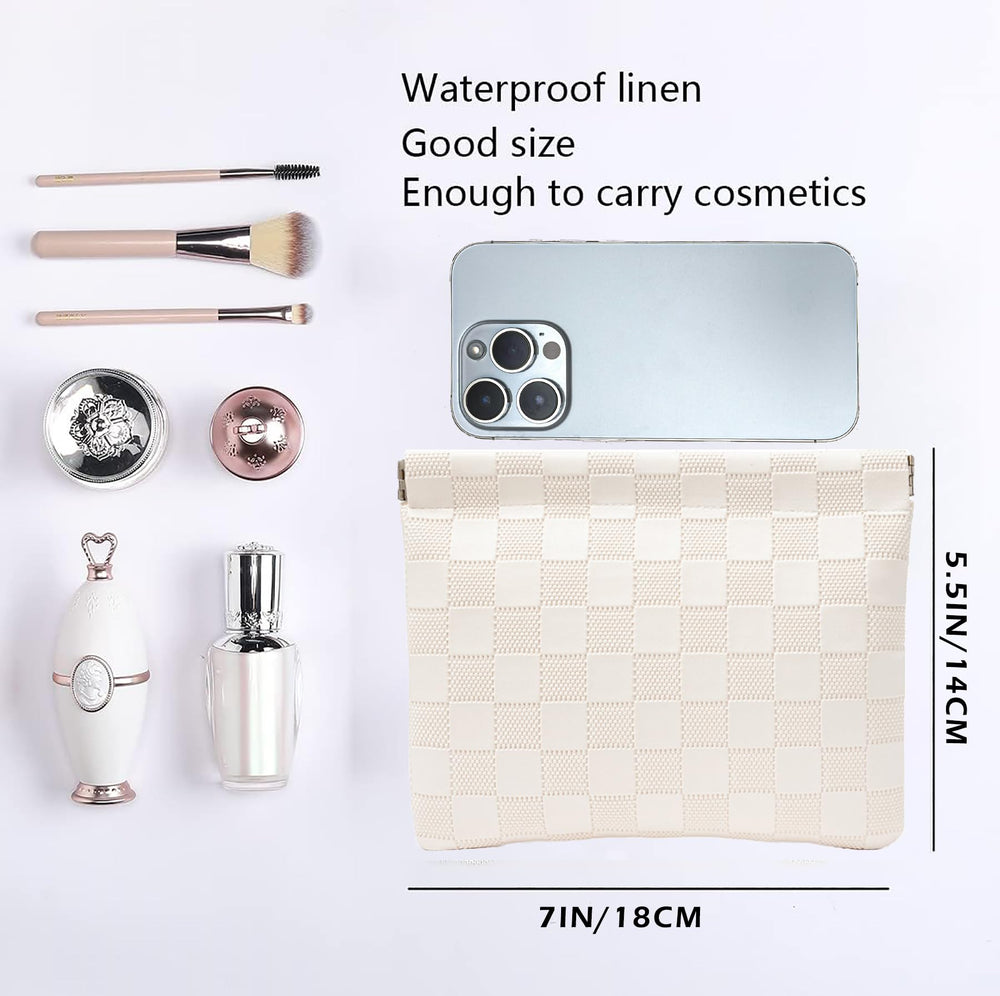 HIGH FIT Bolsa cosmetica de cuero PU impermeable para viajar con confianza.