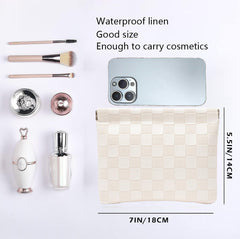 HIGH FIT Bolsa cosmetica de cuero PU impermeable para viajar con confianza.