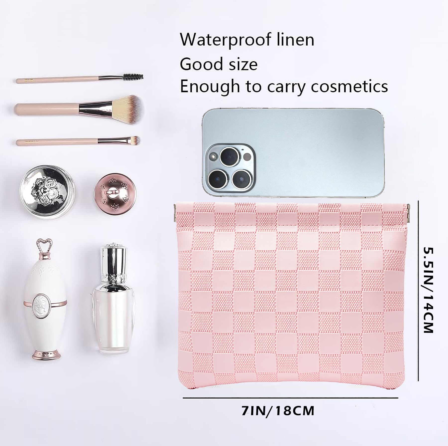 HIGH FIT bolso cosmético cuero sin cremallera, acceso rápido con una sola mano.