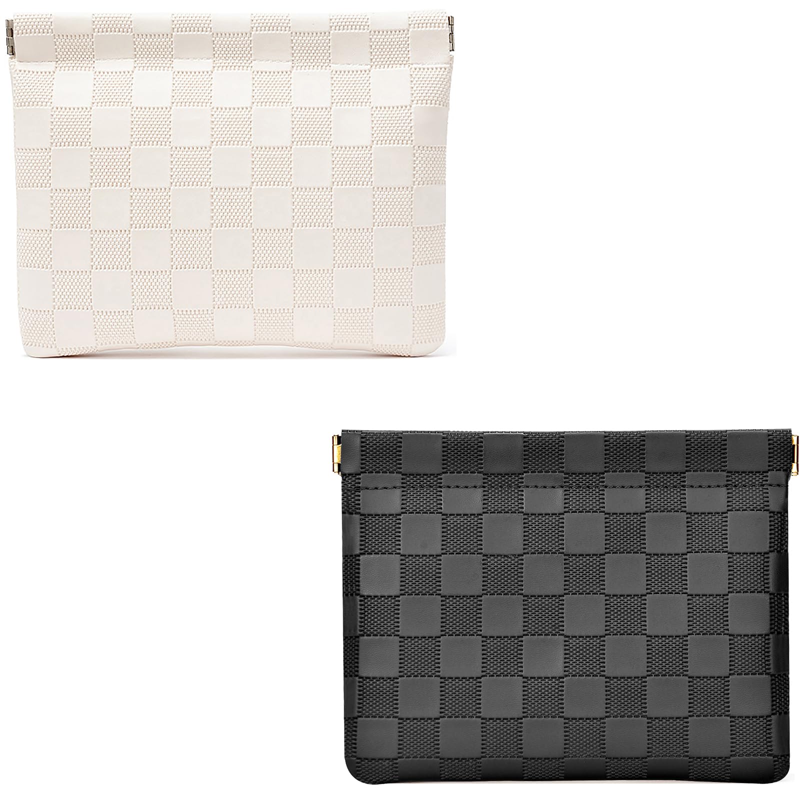 HIGH FIT bolso cosmético de cuero sin cremallera, acceso fácil con una mano.