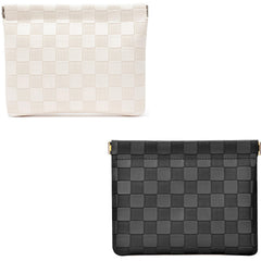 HIGH FIT bolso cosmético de cuero sin cremallera, acceso fácil con una mano.