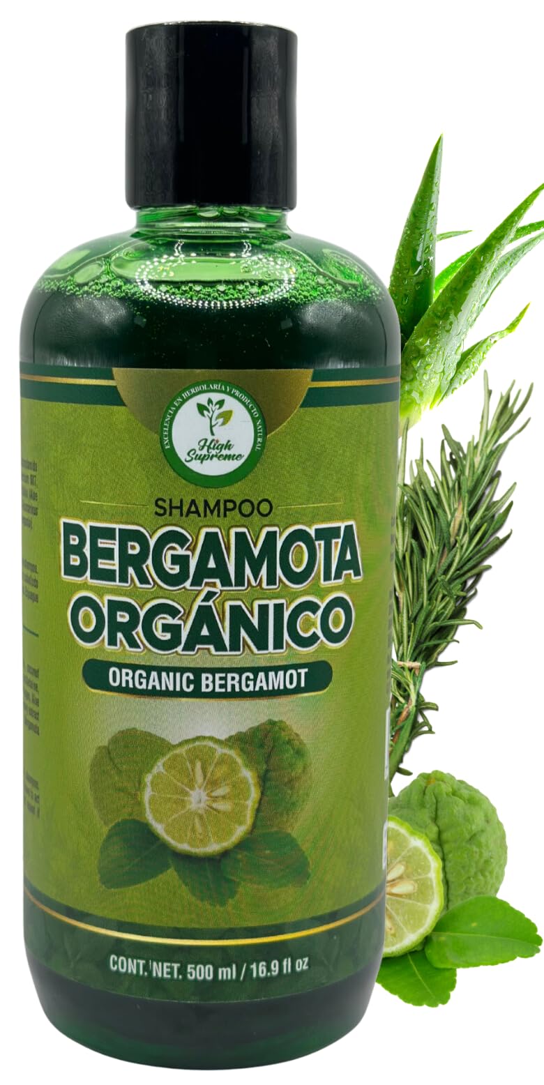 HIGH SUPREME Shampoo Bergamota Orgánico: aplicación suave y cabello con brillo natural.