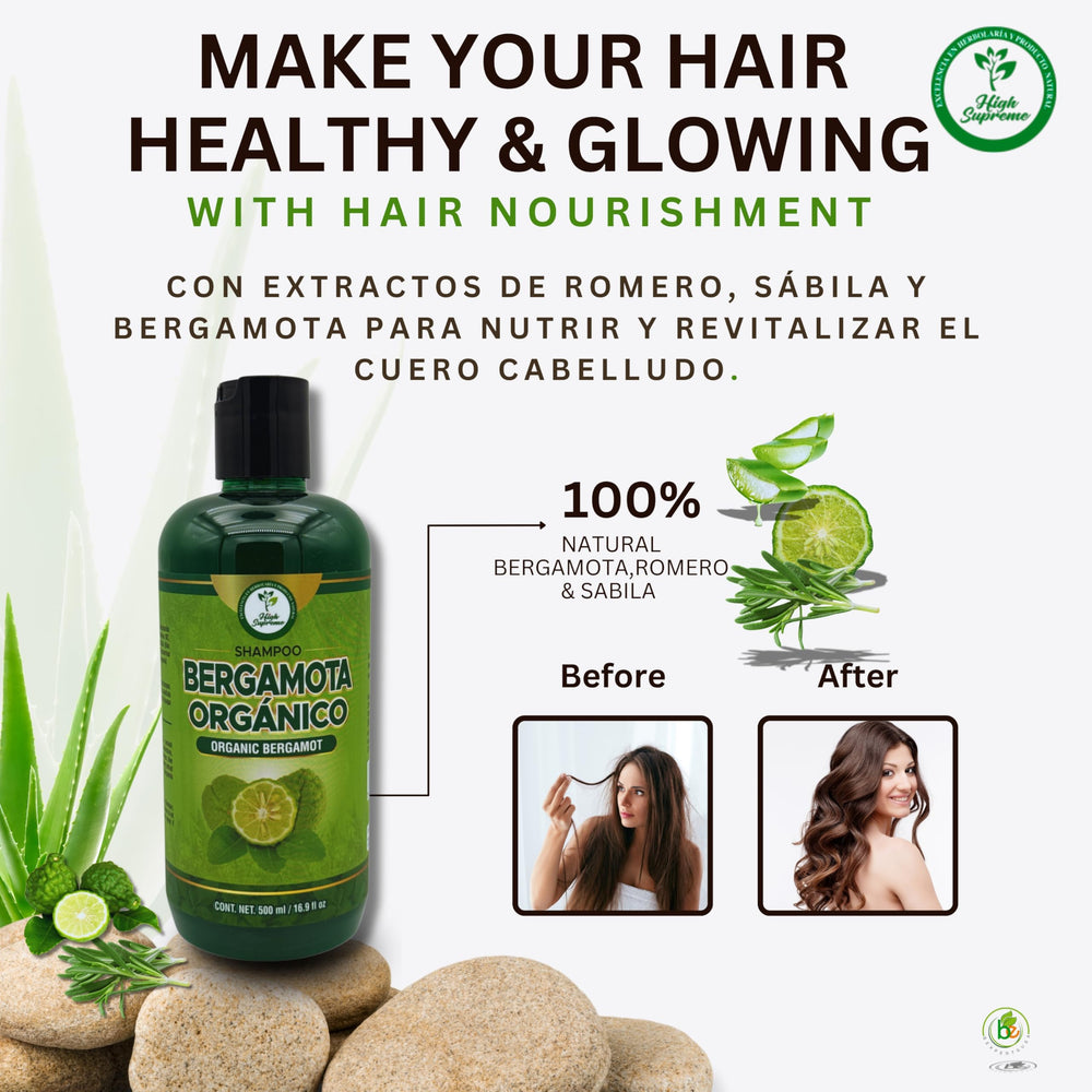 HIGH SUPREME Shampoo Ingredientes Naturales: fórmula sin químicos agresivos para el cabello.