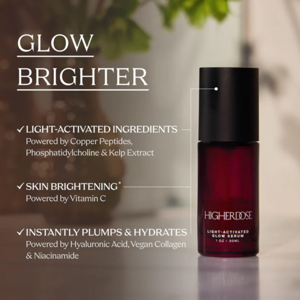 Activation-lumiere du Glow Serum, activation par lumière pour de meilleurs résultats.