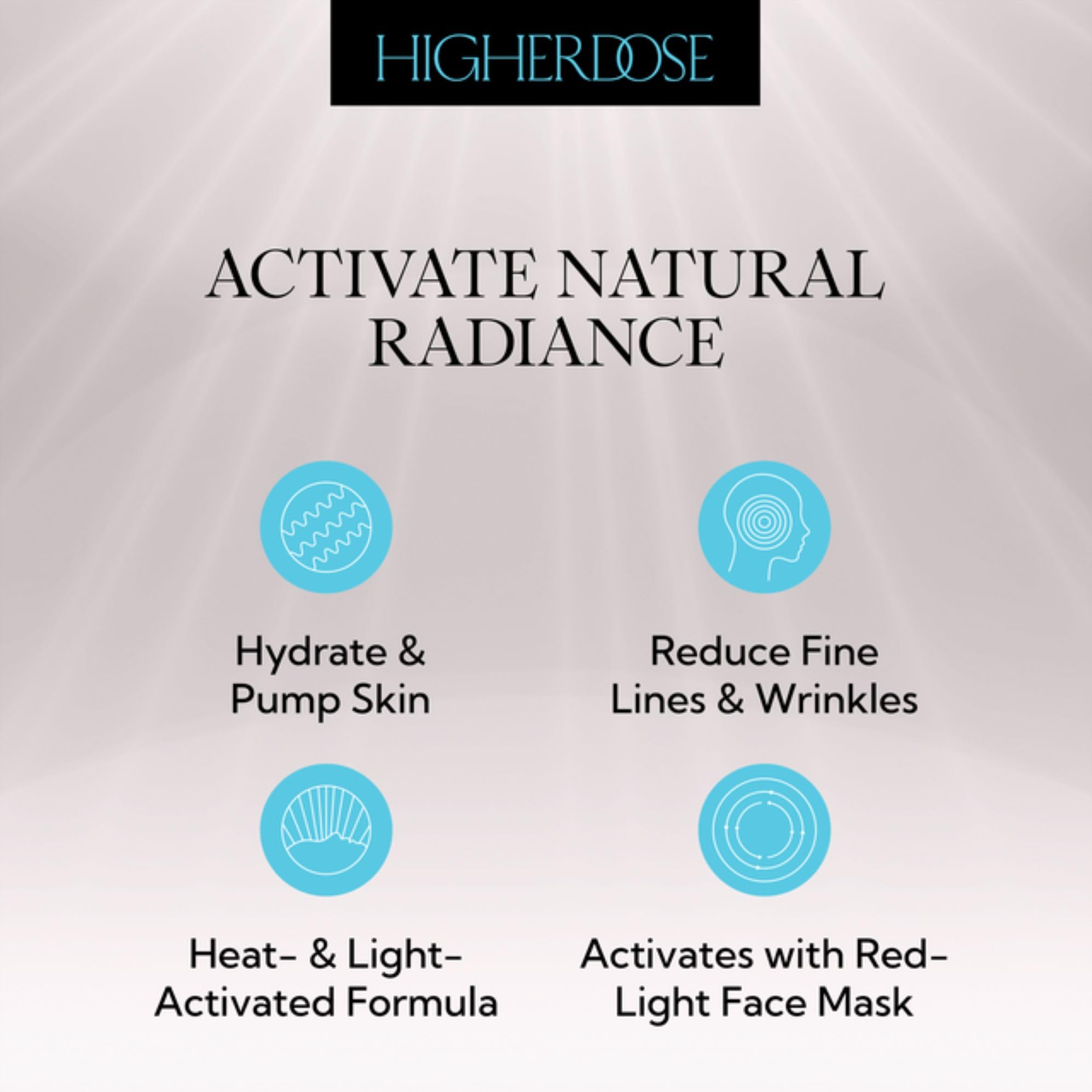 Sérum lissant HigherDOSE Glow Serum, texture soyeuse lissant le grain de peau.