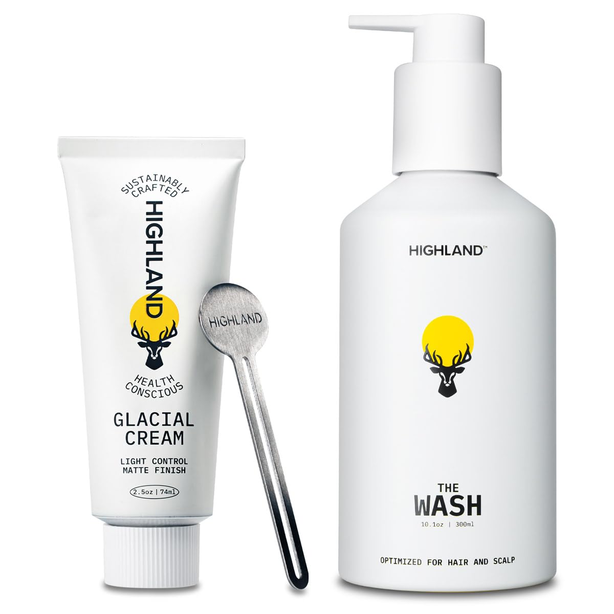 Highland Crema Glacial Ligera para control del frizz y acabado mate.