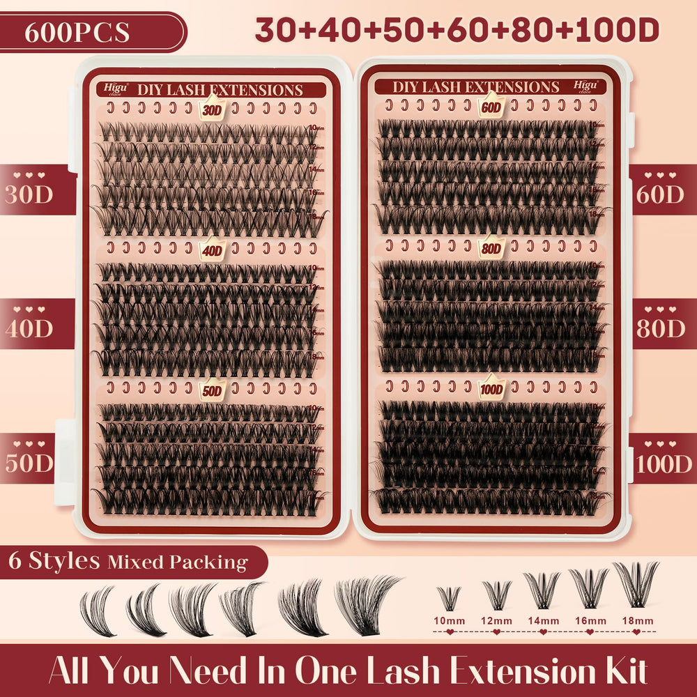 Higu clace lash clusters 40D adds moderate curl for soft daytime glamour.