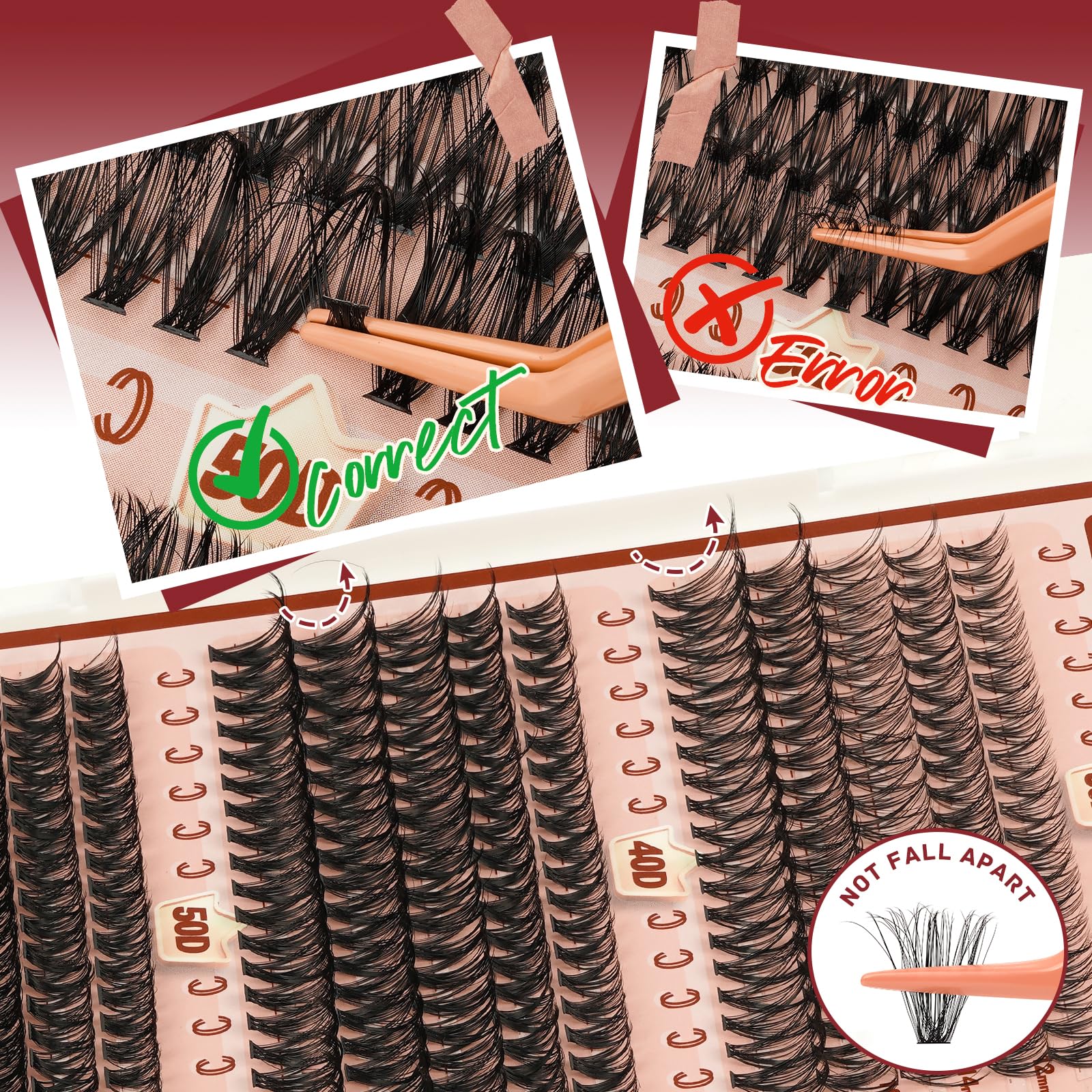 Higu clace lash clusters 10-18mm provide versatile options for daily and party styles.