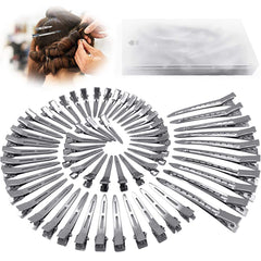 HiJeaton pinza pico de pato de metal plateada para fijar secciones sin tirar del cabello