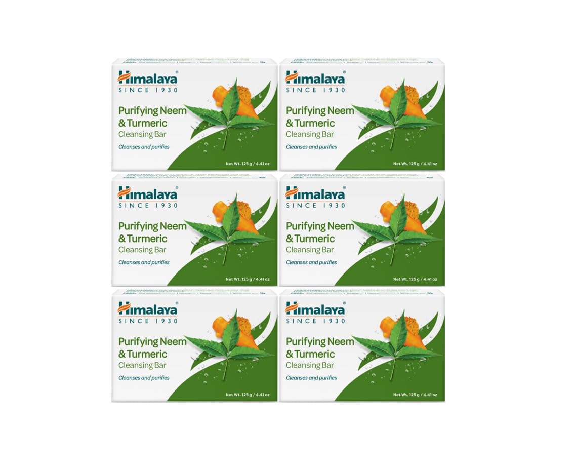 Himalaya Barra Purificante Neem y Cúrcuma, limpia y purifica la piel diariamente.