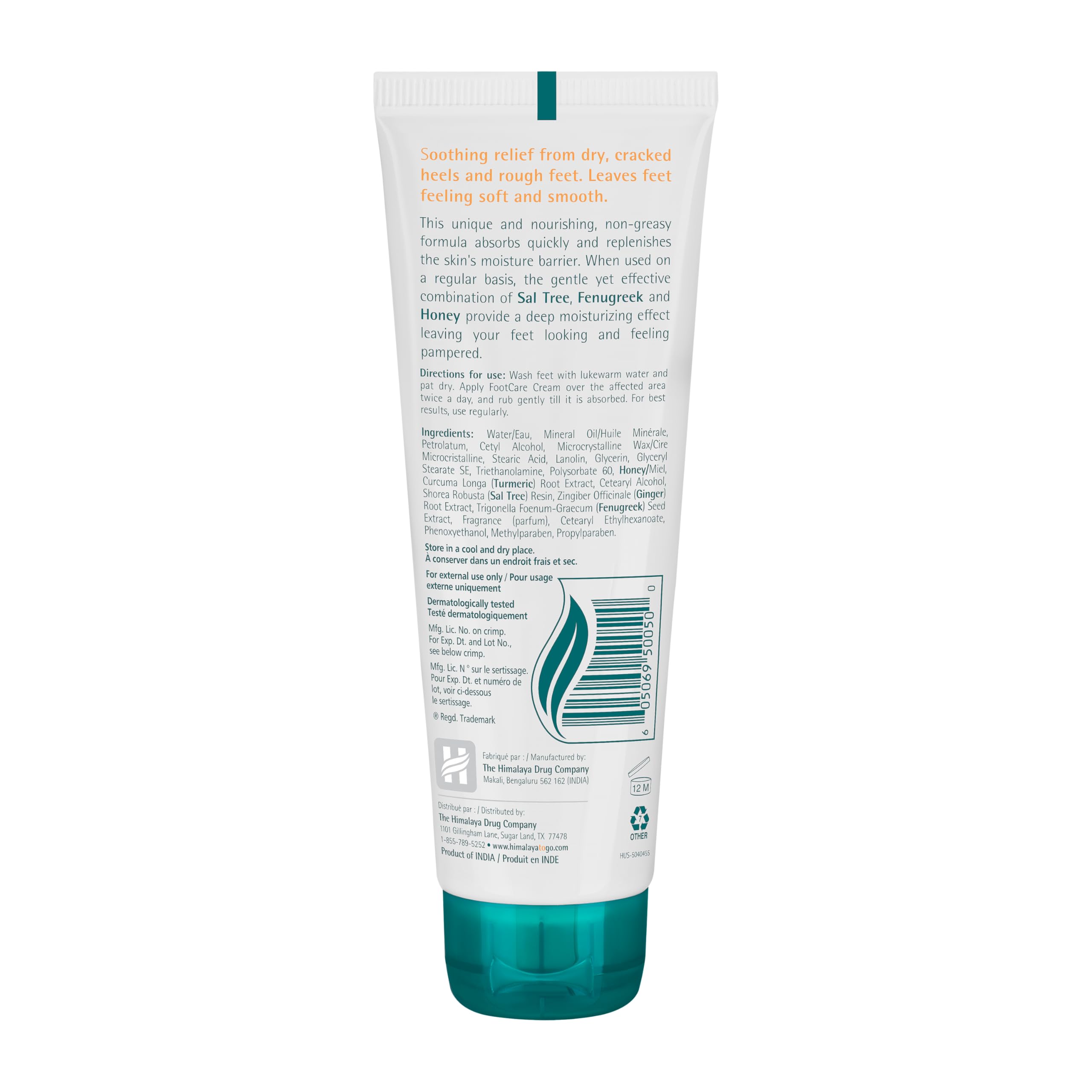 Himalaya Crema de Pies, absorción rápida y piel suave sin grasa.