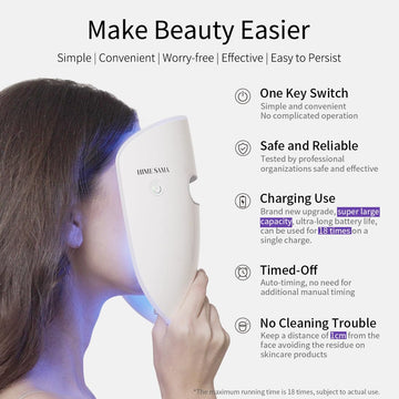HIME SAMA Mascarilla LED almohadilla de mentón ajustable para mayor comodidad.