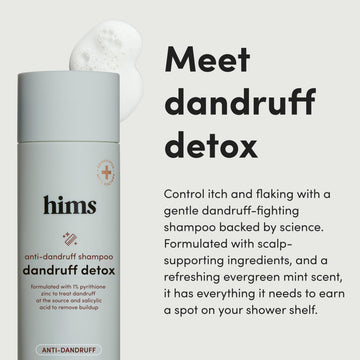 hims champú detox para caspa, aroma mentolado de menta fresca