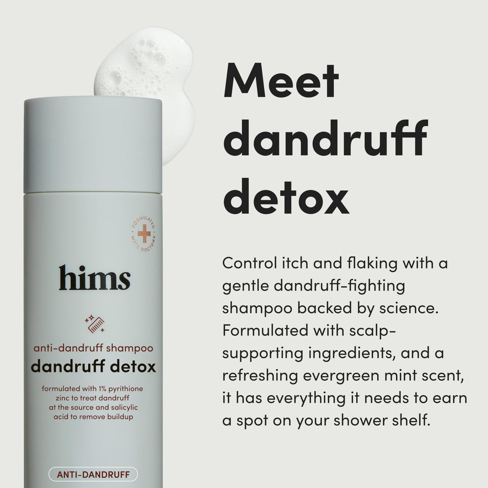 hims champú detox para caspa, aroma mentolado de menta fresca