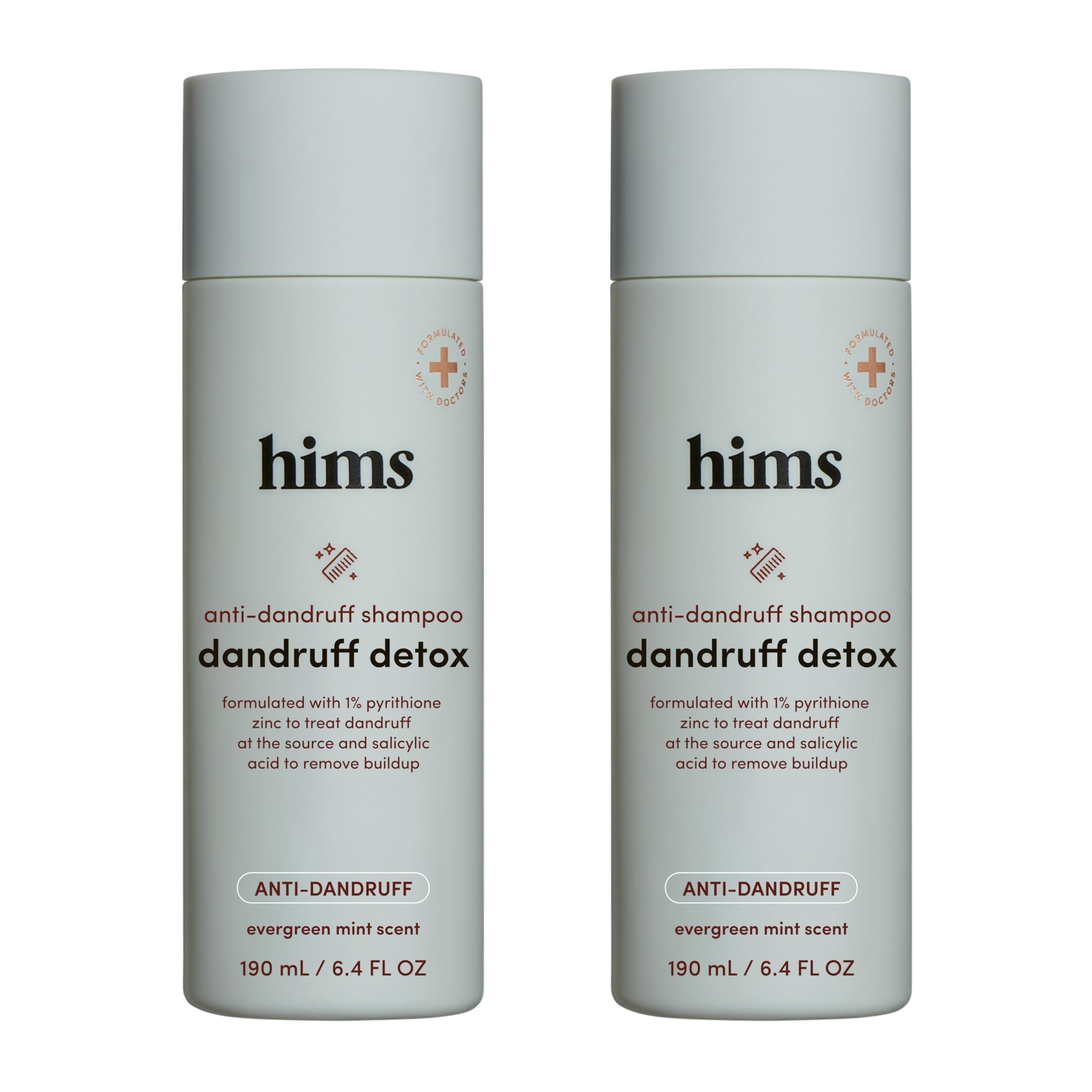 hims champú detox para caspa, botella vertido para lavado diario
