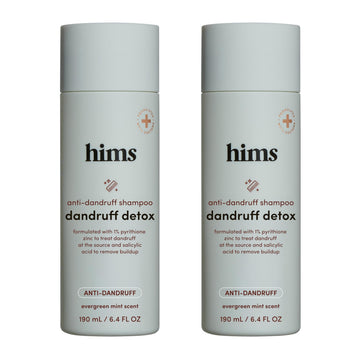 hims champú detox para caspa, botella vertido para lavado diario