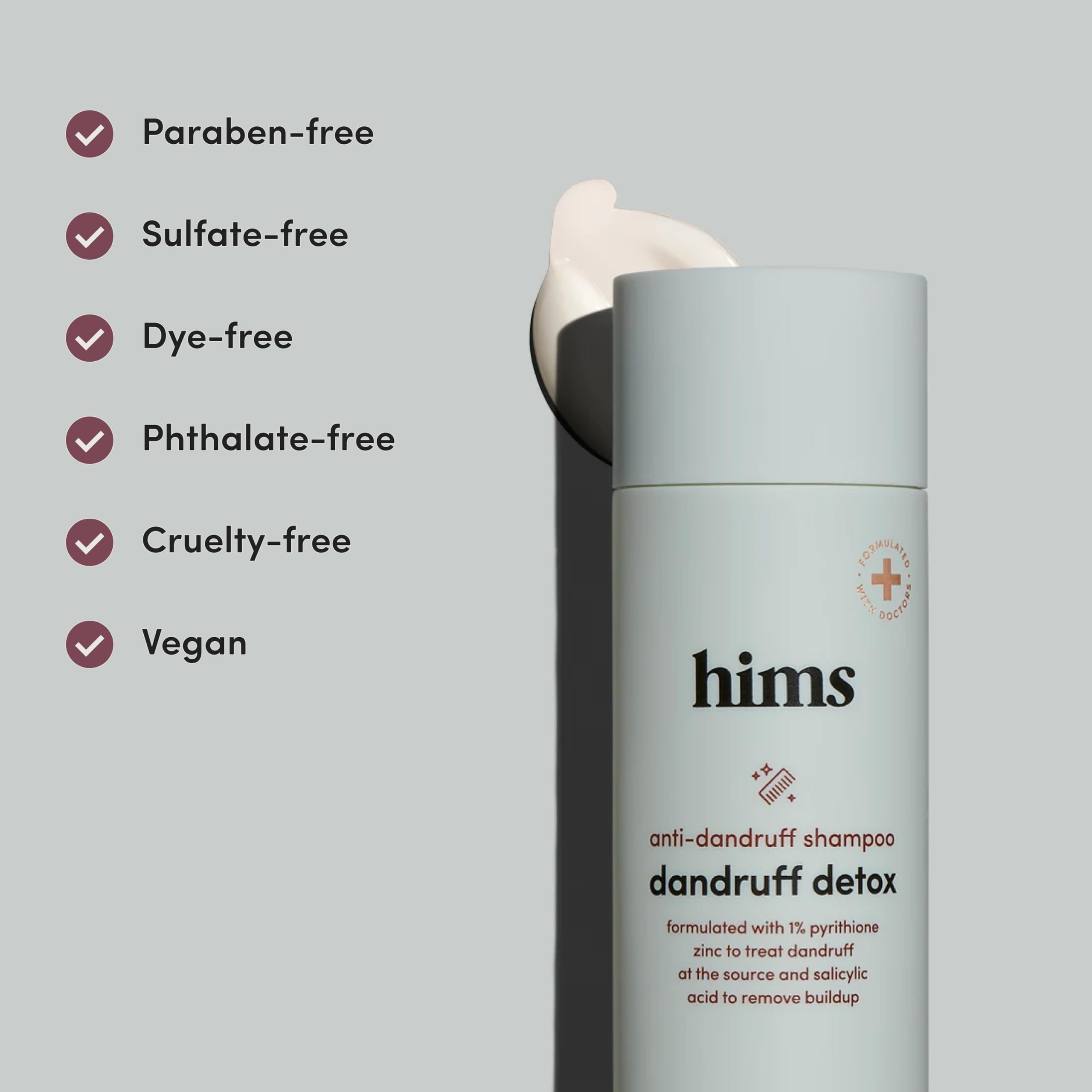 hims champú detox para caspa, sin sulfatos, cuidado suave
