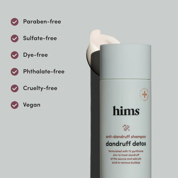 hims champú detox para caspa, sin sulfatos, cuidado suave