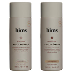 Hims & Hers Shampoing Volume maximal, bouteille citronnée pour volume accru.