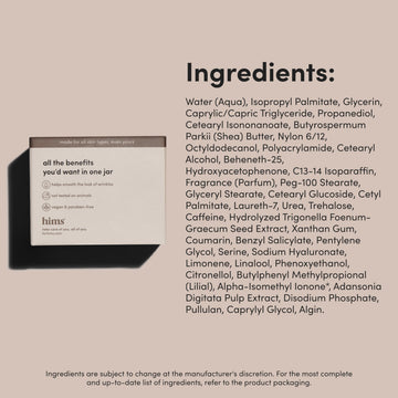 hims Goodnight Wrinkle Cream fórmula suave, ideal para piel sensible y mixta.