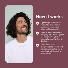 hims y hers max volume conditioner cabello con volumen visible