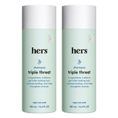 Botella de Hims & Hers Champú Amenaza Triple con aroma Napa Rose para uso diario