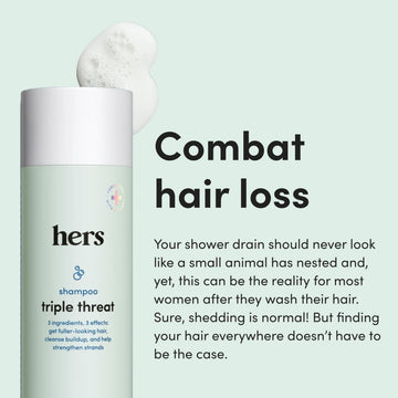 Espuma de lavado cremosa de Hims & Hers Champú Amenaza Triple para cabello suave