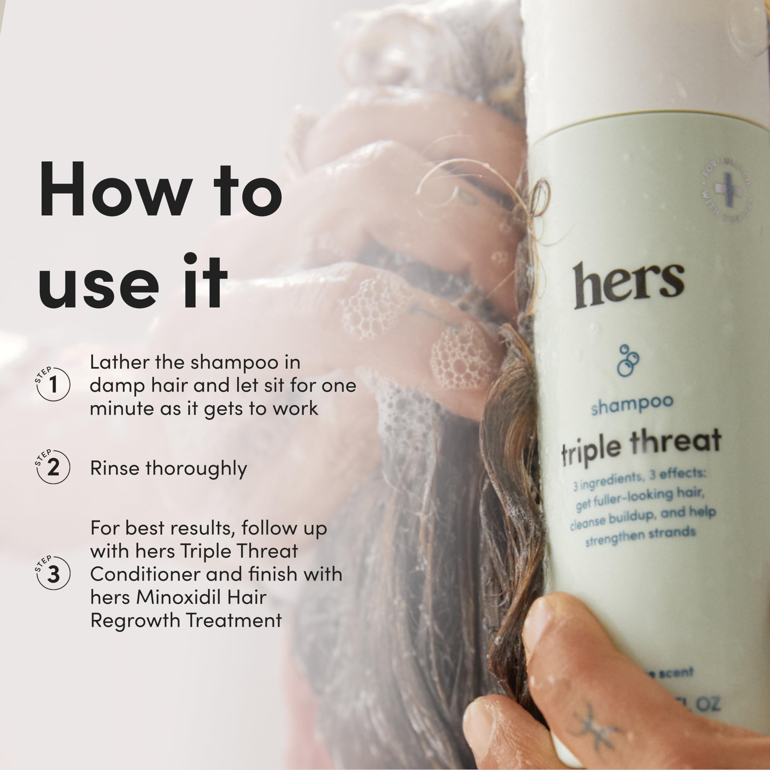 Fórmula sin sulfatos y apta para color en champú de Hers