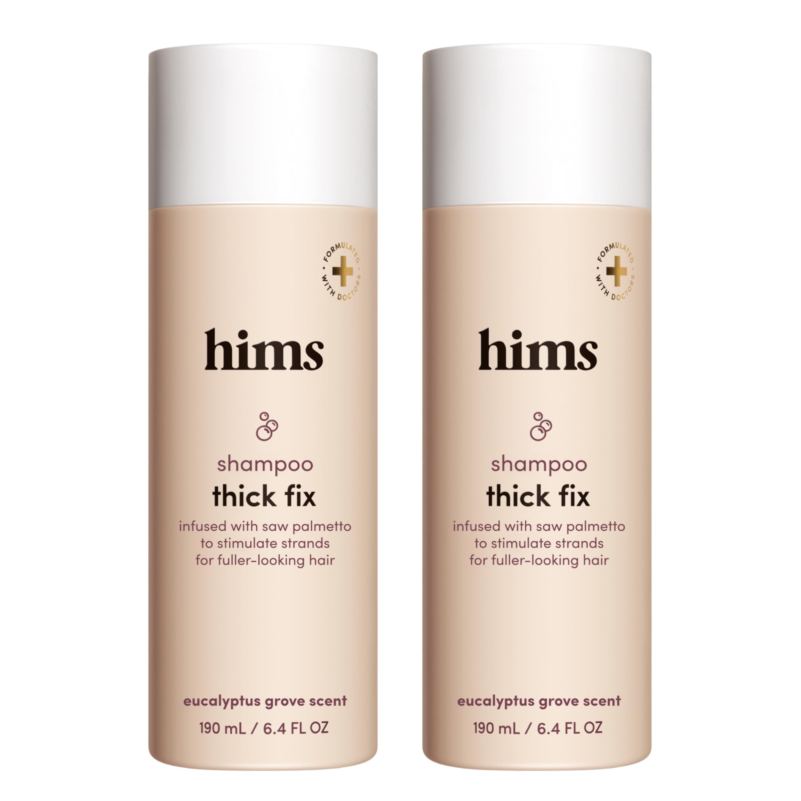 hims Thick Fix Shampoo con Saw Palmetto para cabello más lleno y limpio.