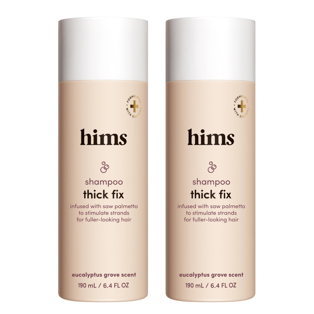 hims Thick Fix Shampoo con Saw Palmetto para cabello más lleno y limpio.