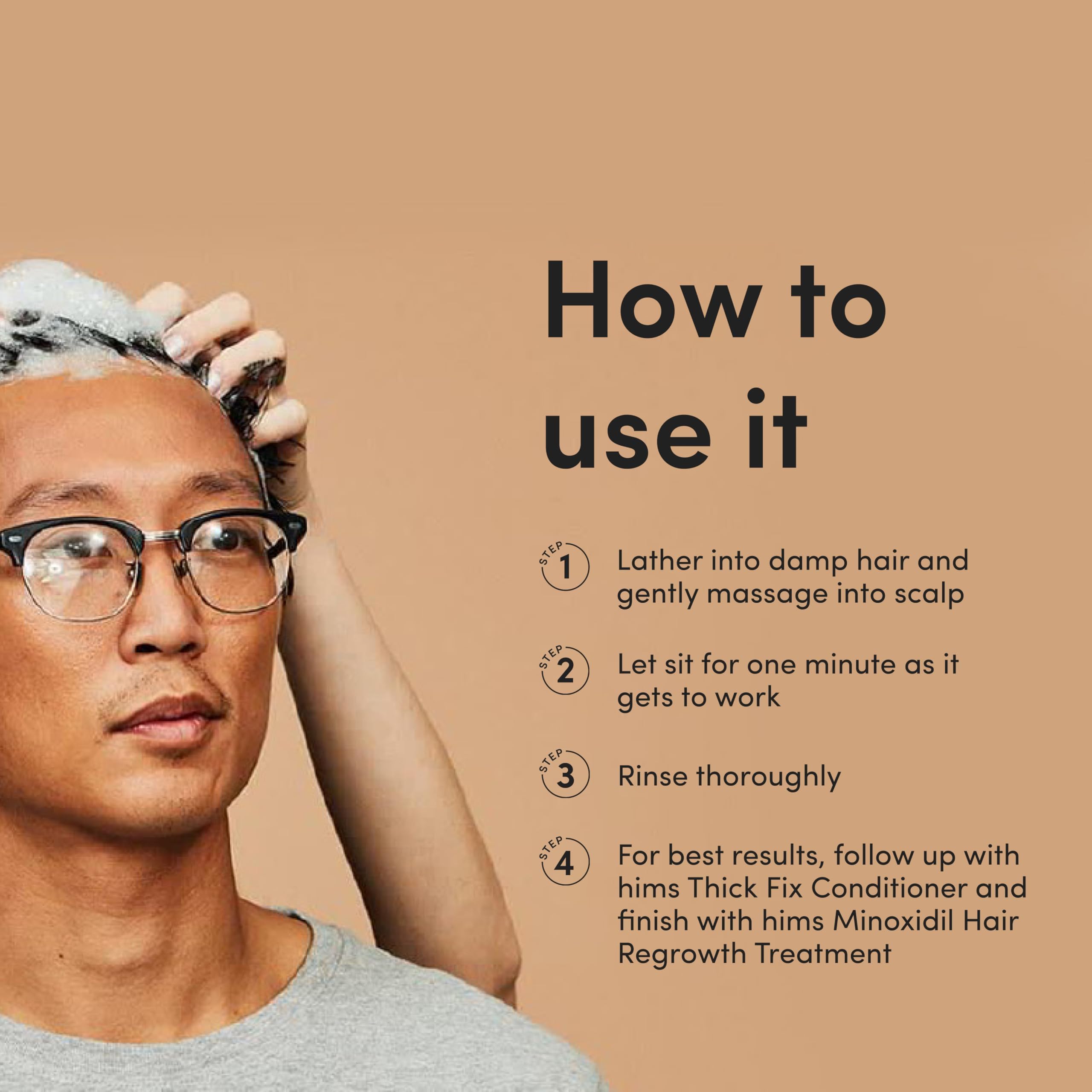 hims Thick Fix ayuda a cabello más sano tras el lavado.