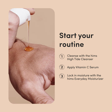 Tono más uniforme tras usar Hims & Hers Vitamin C Serum regularmente.