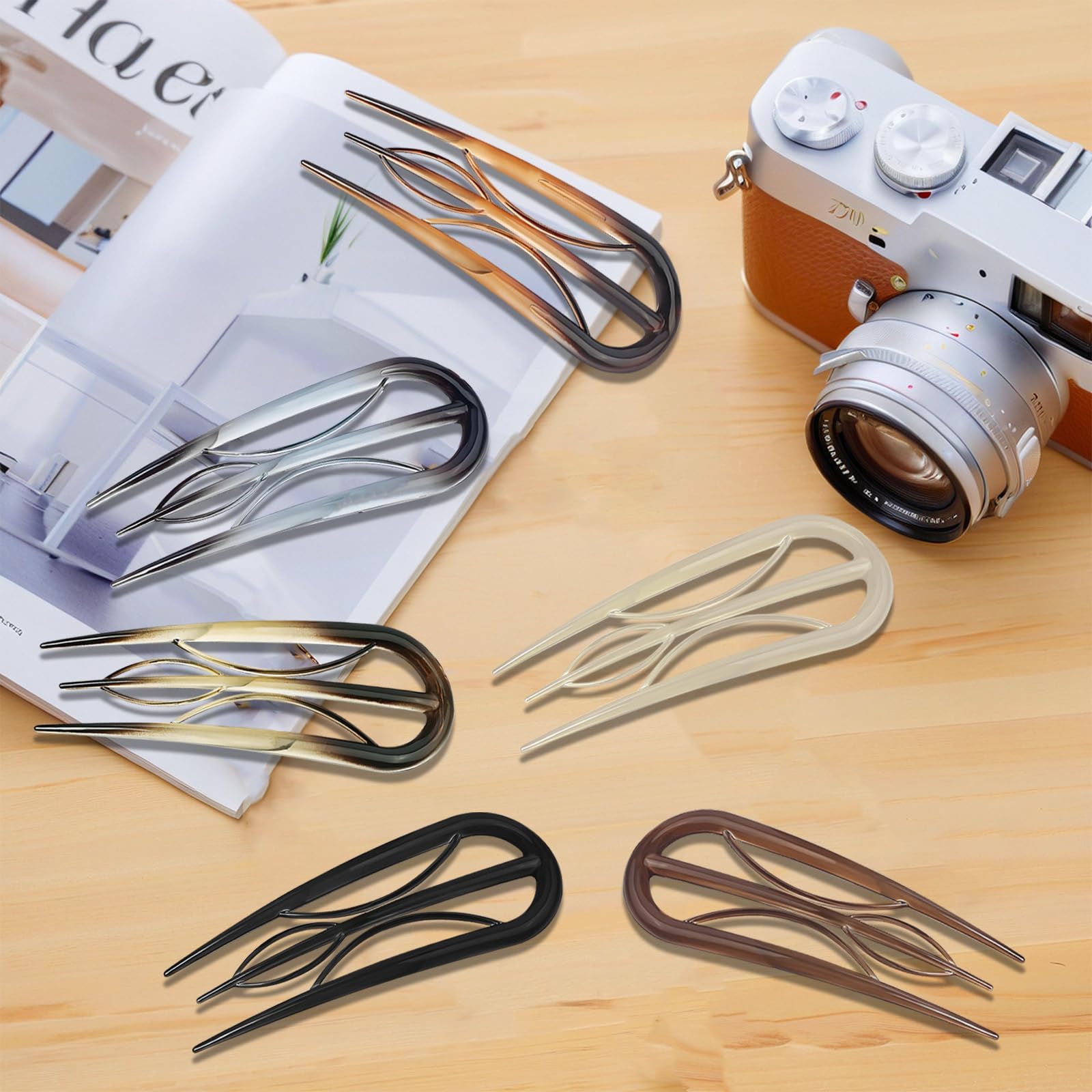 HINGTAI clip frances-u juego de seis piezas para cabello fino.