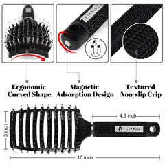 HIPPIH cepillo para cabello mojado y seco, ideal para uso diario.