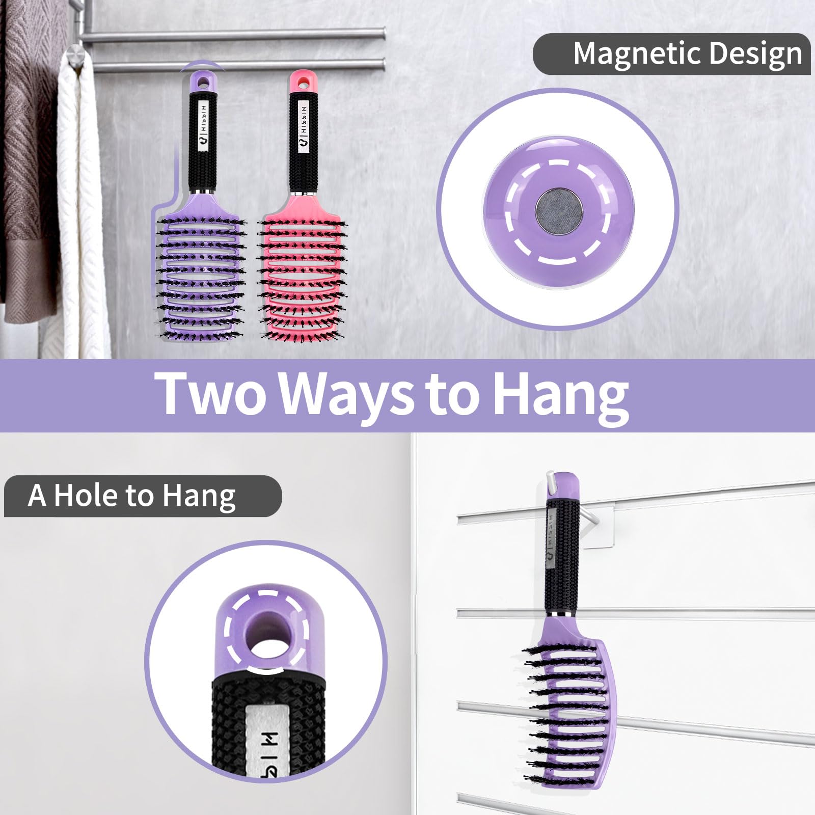 HIPPIH cepillo ergonómico con mango cómodo para uso prolongado