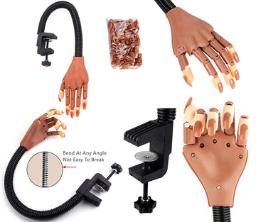 Dedos ajustables de Hirido para reproducir gestos y posiciones de uñas.