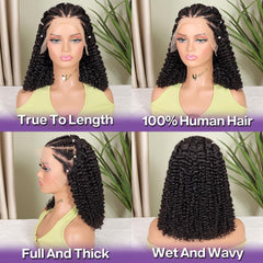 Hiriremy cabello humano rizado bob con frontal encaje 14 pulgadas aspecto suave