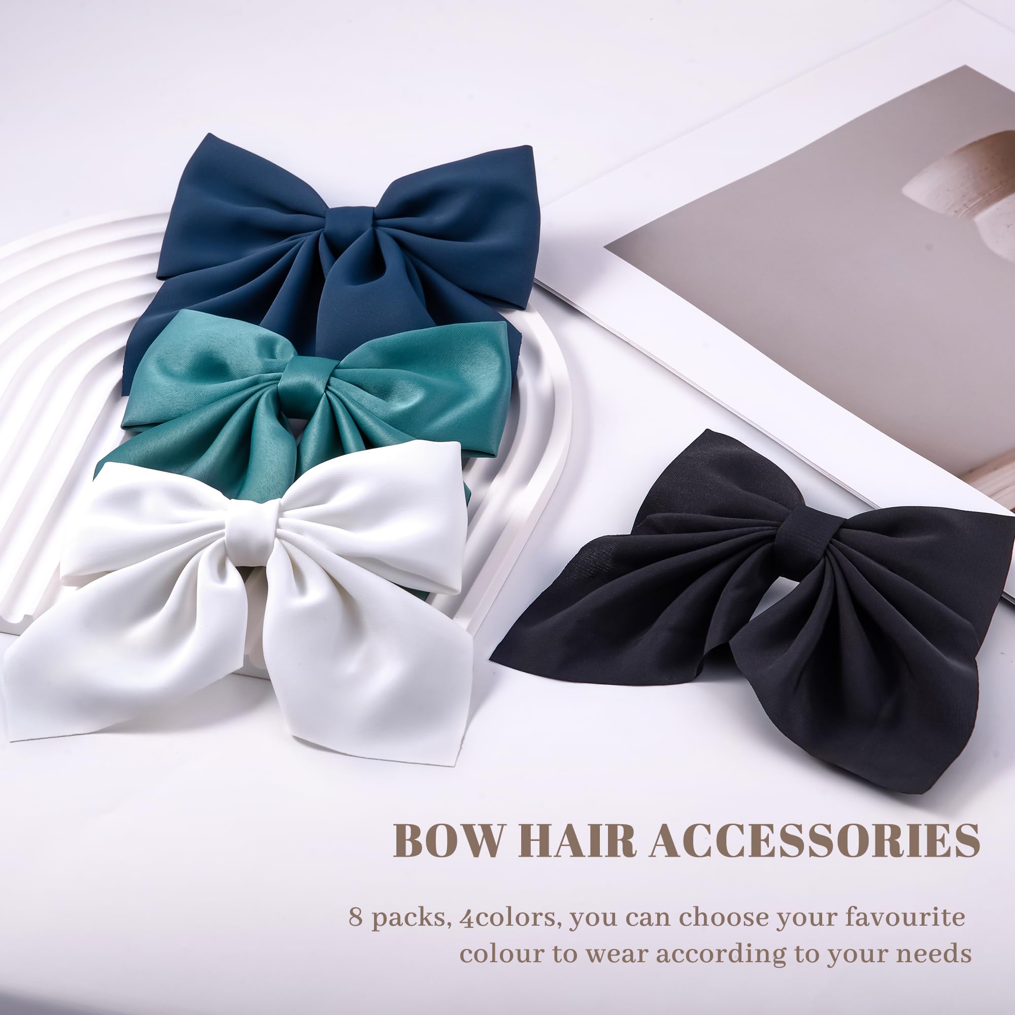 Hisial conjunto de lazos de 8 piezas, accesorio versátil para peinados cotidianos.