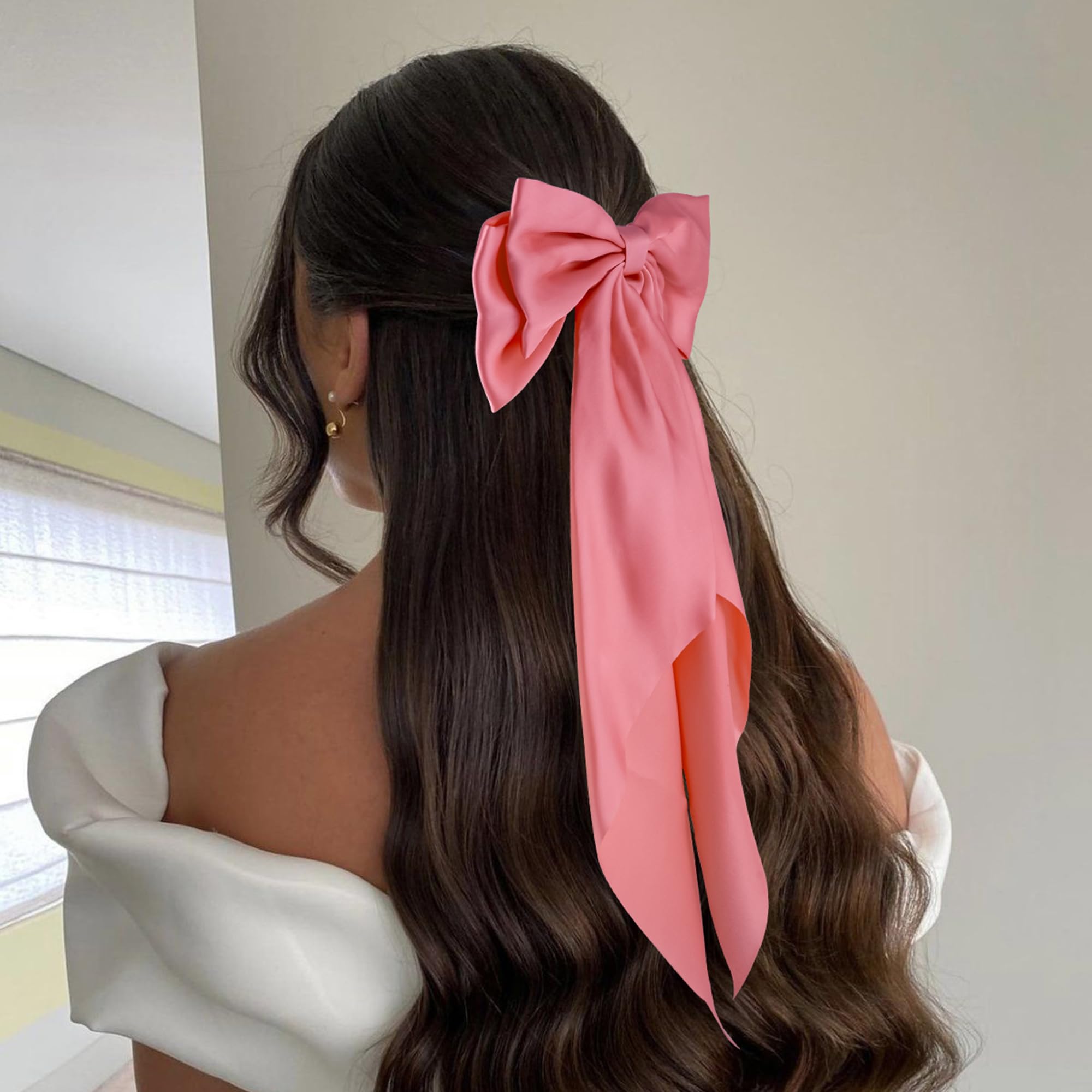 Hisial lazo grande rojo en clip, perfecto para fiestas y ocasiones