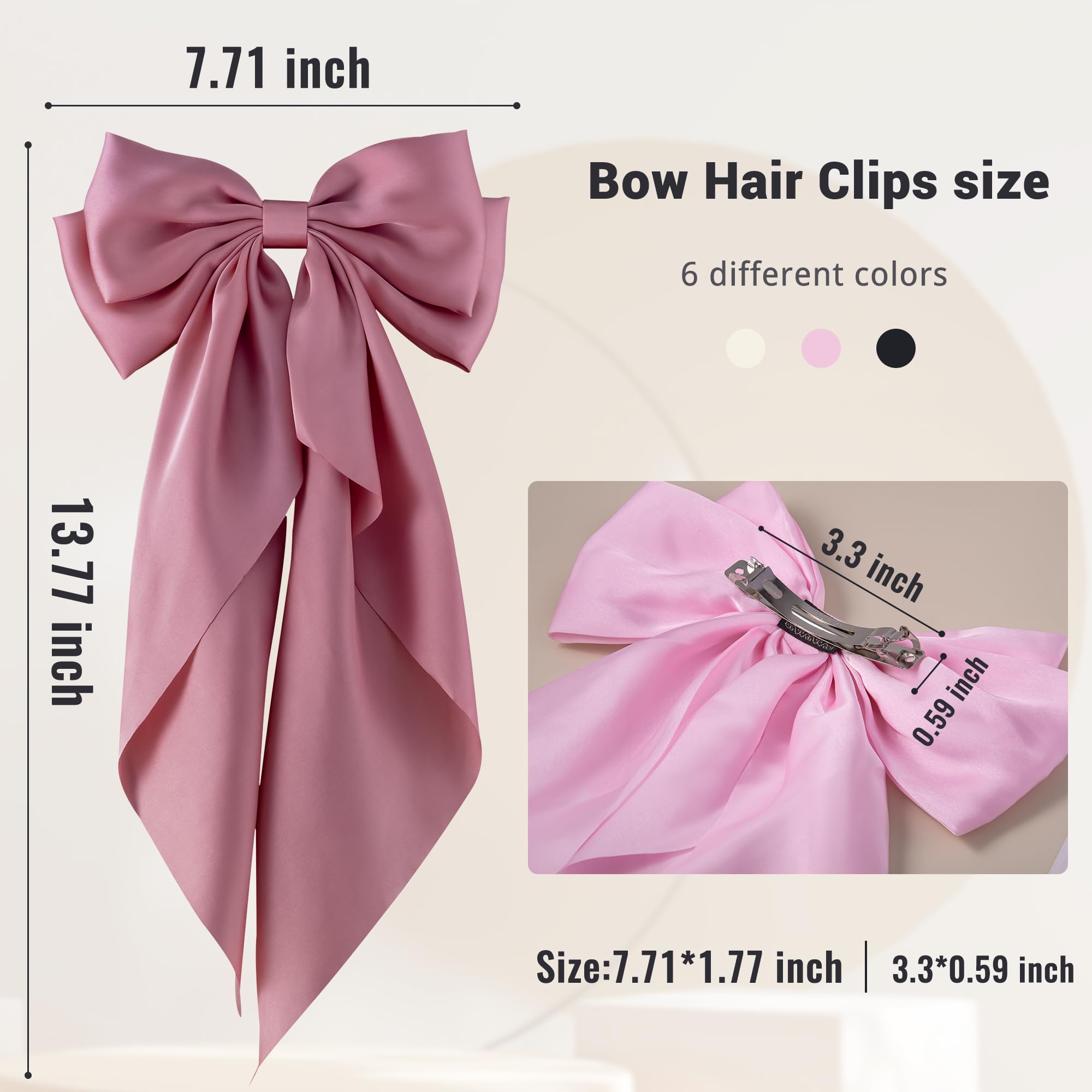 Hisial lazo grande rosa en clip, ideal para looks femeninos