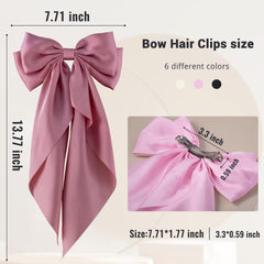 Hisial lazo grande rosa en clip, ideal para looks femeninos
